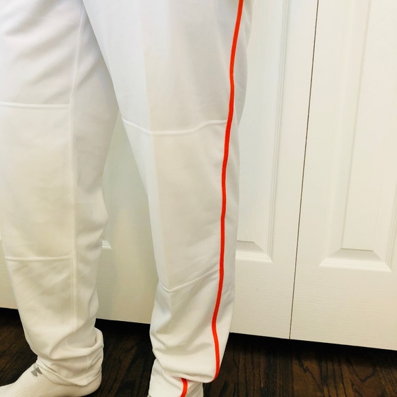 Nike Swingman Dri-FIT White Orange Baseball Pants - Picture 4 of 8